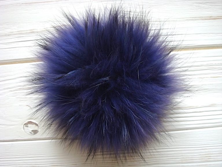 Purple Raccoon Fur Pom Pom - Lux Poms North America