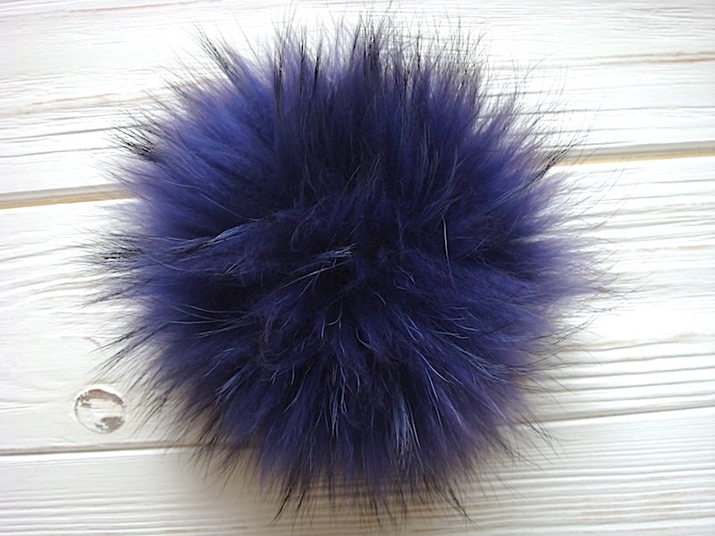Purple Raccoon Fur Pom - Lux Poms North