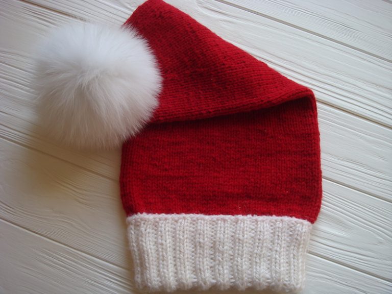 Adult Santa Claus Hat Knitting Pattern Lux Poms North America